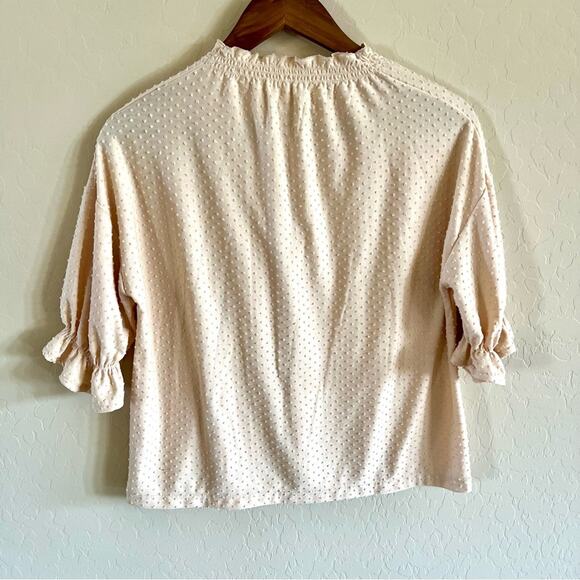 Madewell cream swiss-dot mock neck blouse - Picture 8 of 8